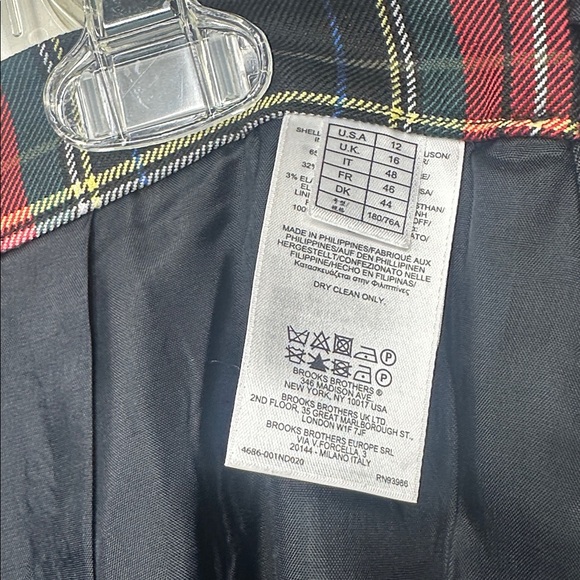 Brooks Brothers red black tartan plaid pleated skirt knee length size 12 - Picture 6 of 7
